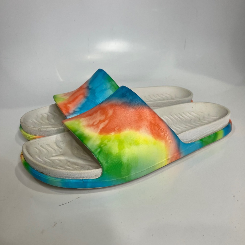 Native Spencer LX rainbow tie dye slides casual summer beach - Picture 5 of 9